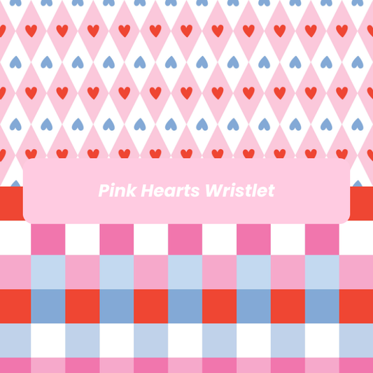 Pink Hearts Wristlet
