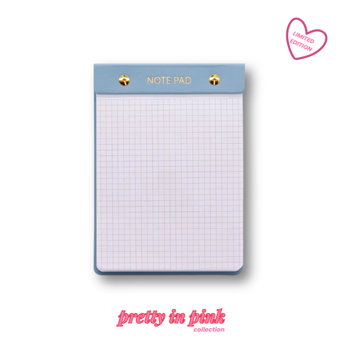 Luxe Blue Grid Notepad