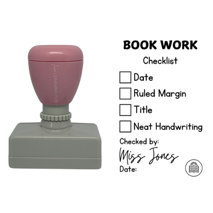 Custom Book Work Checklist Stamp