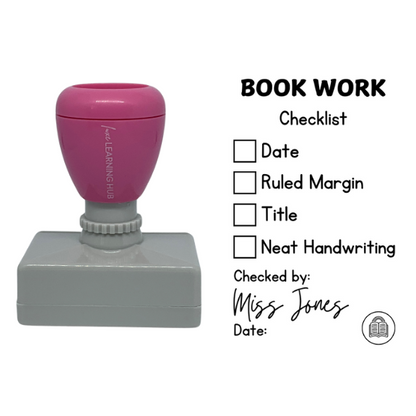 Custom Book Work Checklist Stamp