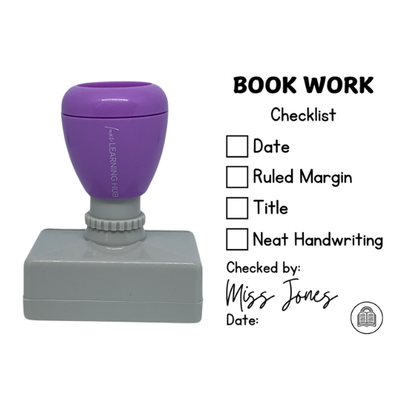 Custom Book Work Checklist Stamp