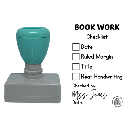 Custom Book Work Checklist Stamp