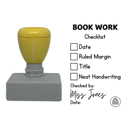 Custom Book Work Checklist Stamp