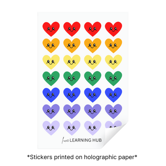 Smiley Hearts Sticker Sheet