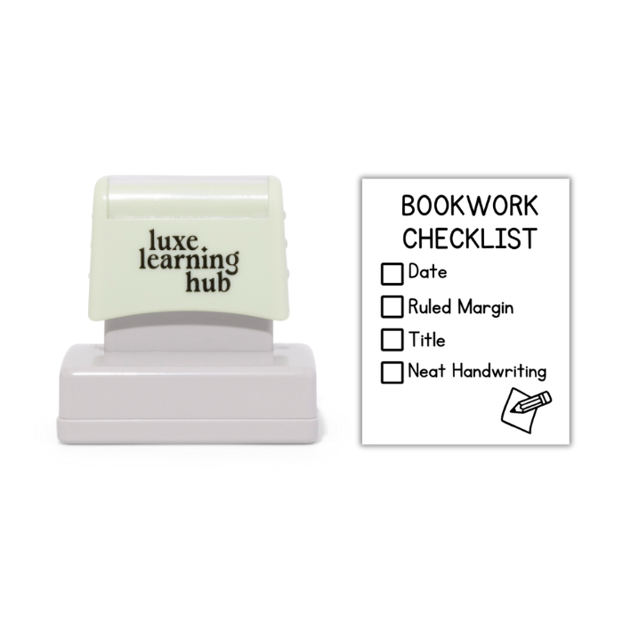 Book Work Checklist Stamp