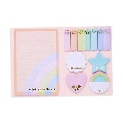 Side Notes Sticky Tab Note Pad - Pastel Rainbows