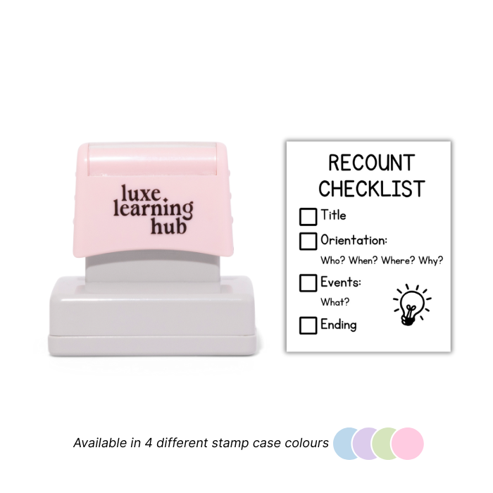 Recount Writing Checklist Stamp