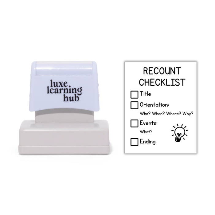 Recount Writing Checklist Stamp