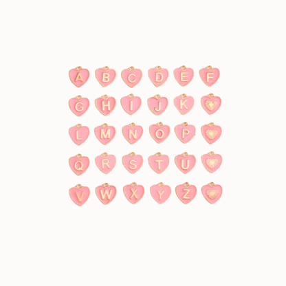 Lanyard Alphabet Heart Charms