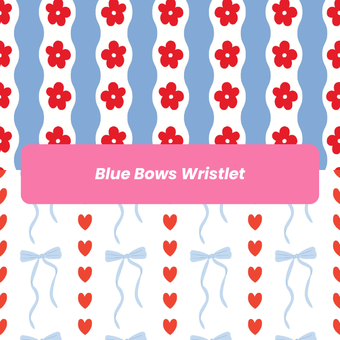 Blue Bows Wristlet
