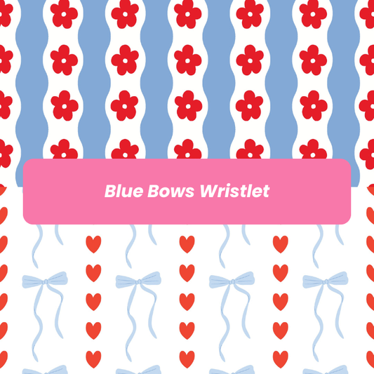 Blue Bows Wristlet