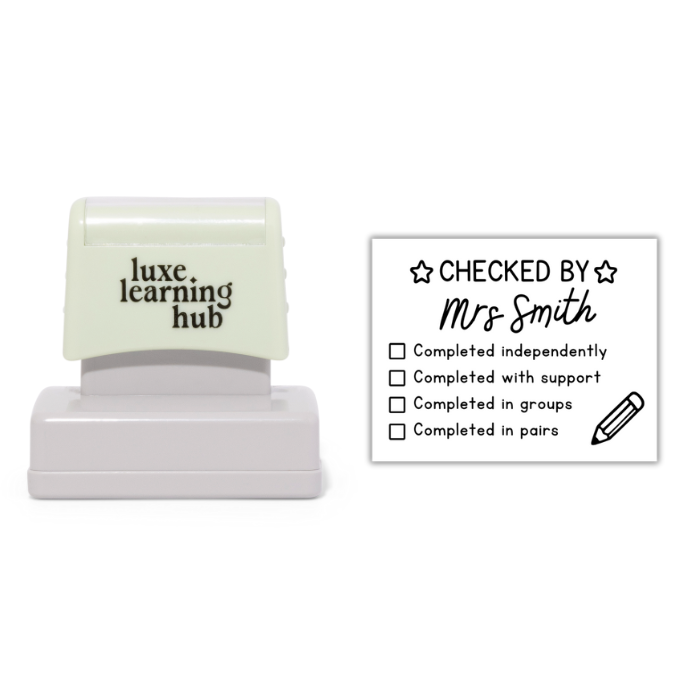 Checked by Stamp with Name