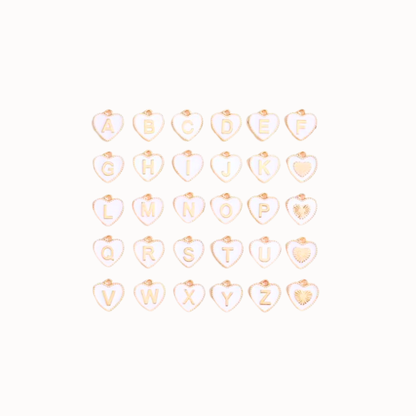 Lanyard Alphabet Heart Charms