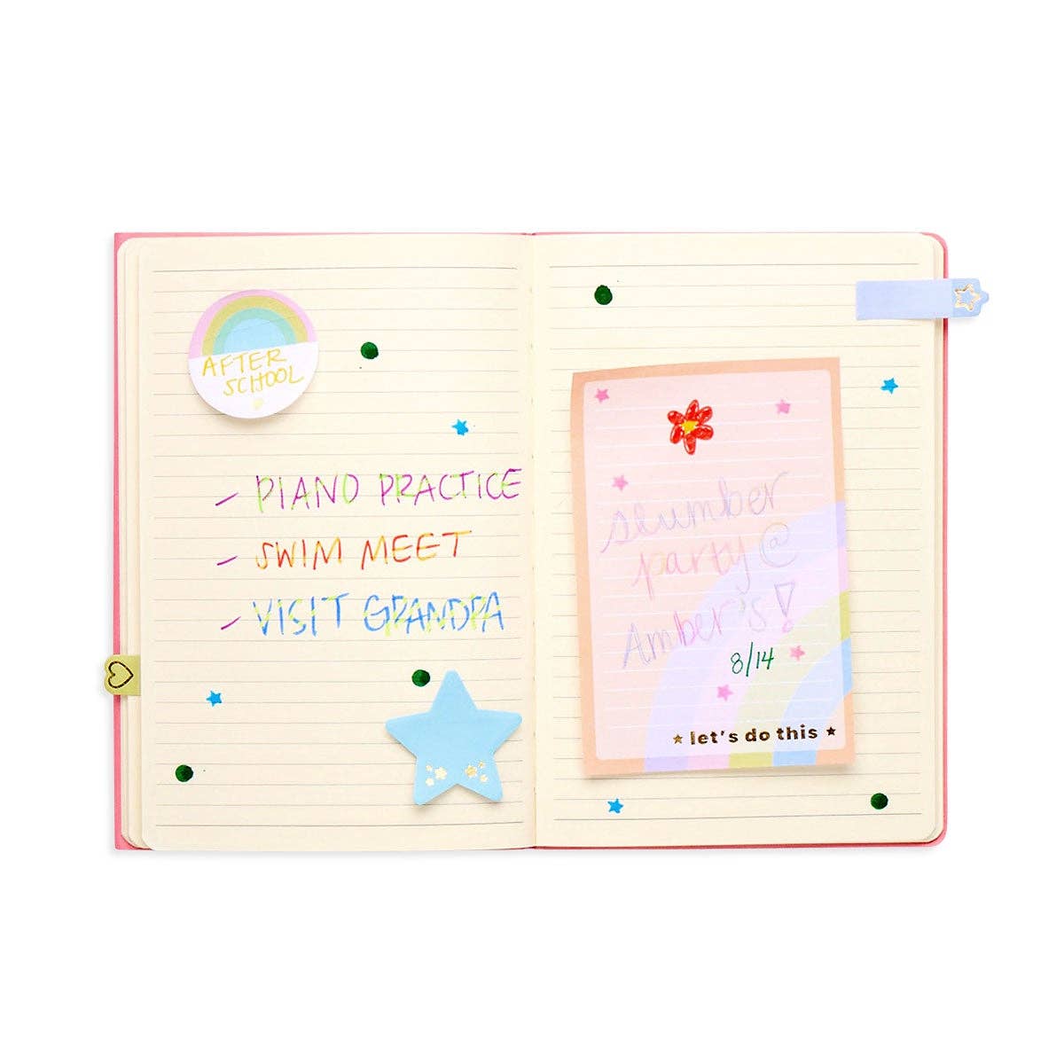 Side Notes Sticky Tab Note Pad - Pastel Rainbows