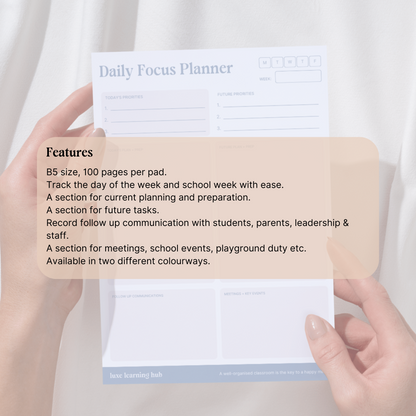 Daily Focus Planner Pad