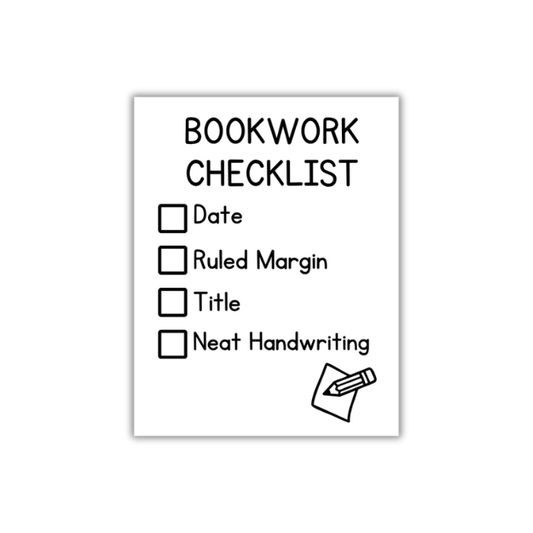 Book Work Checklist Stamp