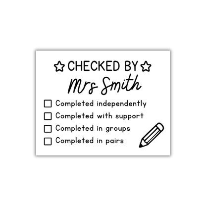 Checked by Stamp with Name