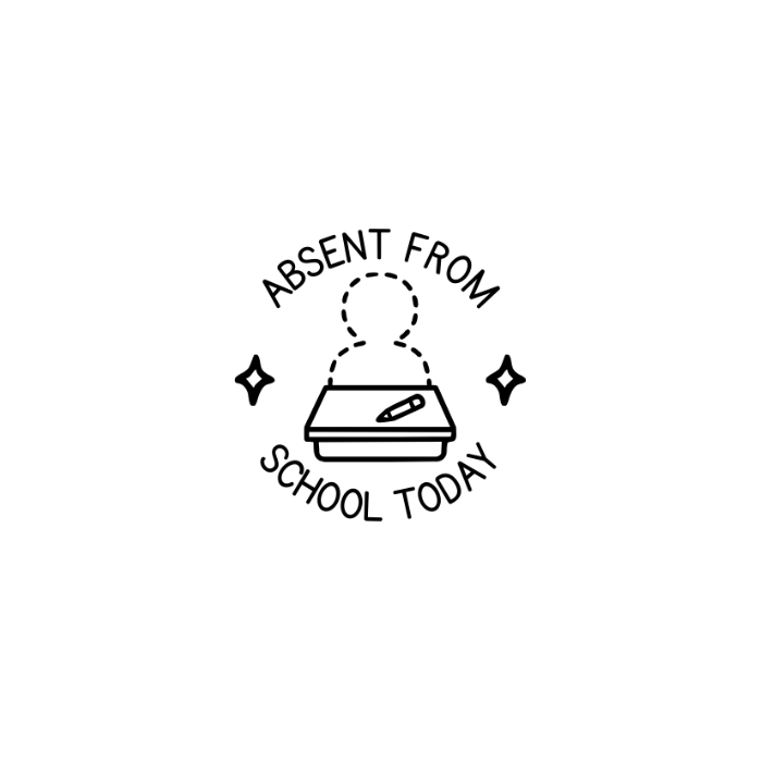 Absent From School Today Stamp