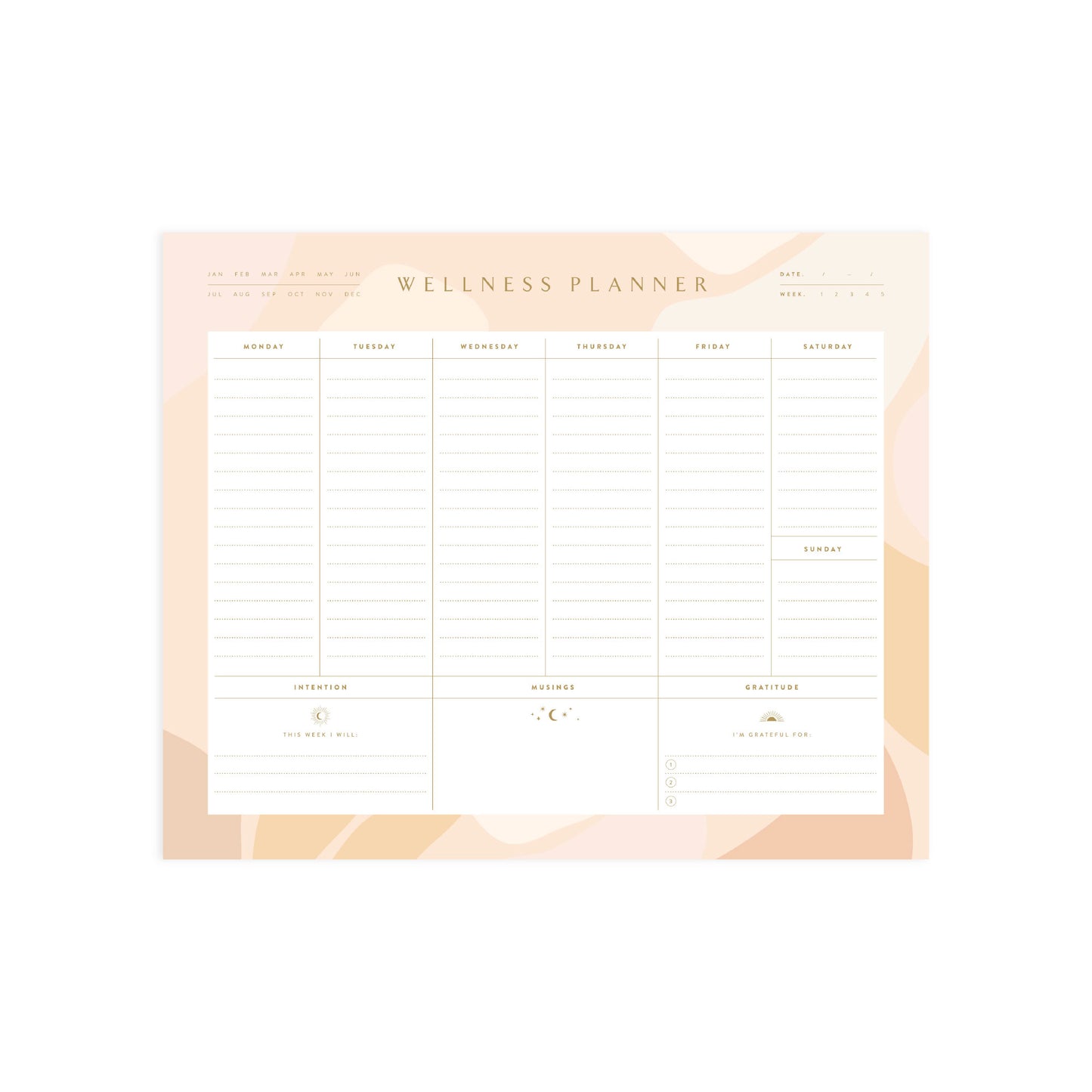 Fox & Fallow Sol Mini Wellness Planner Notepad