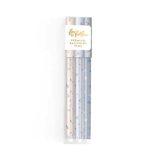 Fox & Fallow Broderie Sky Ballpoint Pen Pack