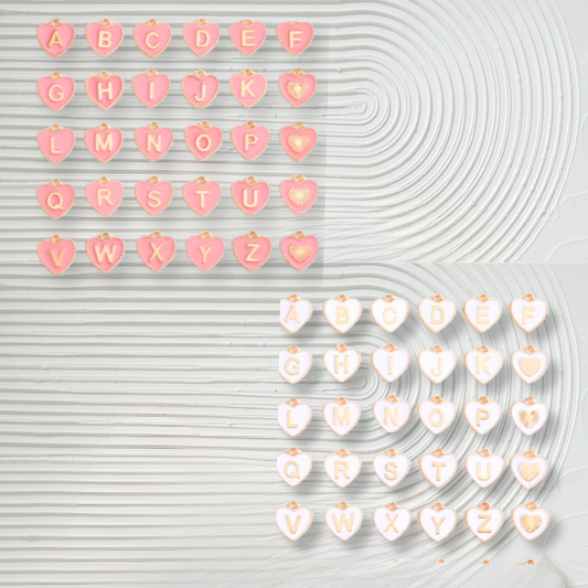 Lanyard Alphabet Heart Charms